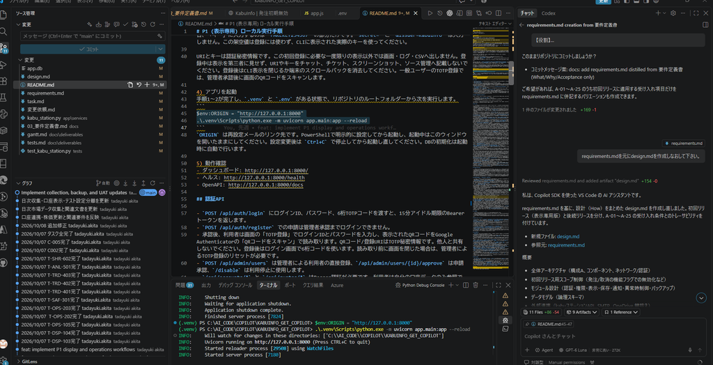 image-36-1024x524 VS Code＋Copilotエージェント＋githubでWEBシステムを構築してみた ― 要件定義からFastAPI／SQLite実装・テストまで